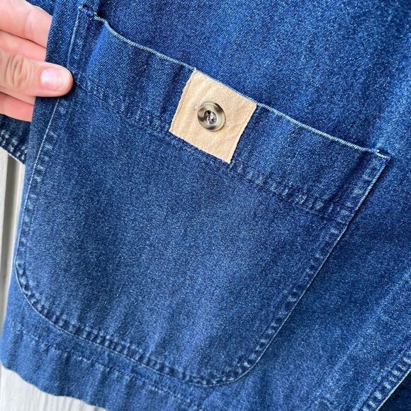 VTG Jantzen Denim Chore Coat Faux Suede Trim Utility Jacket M - Picture 5 of 8